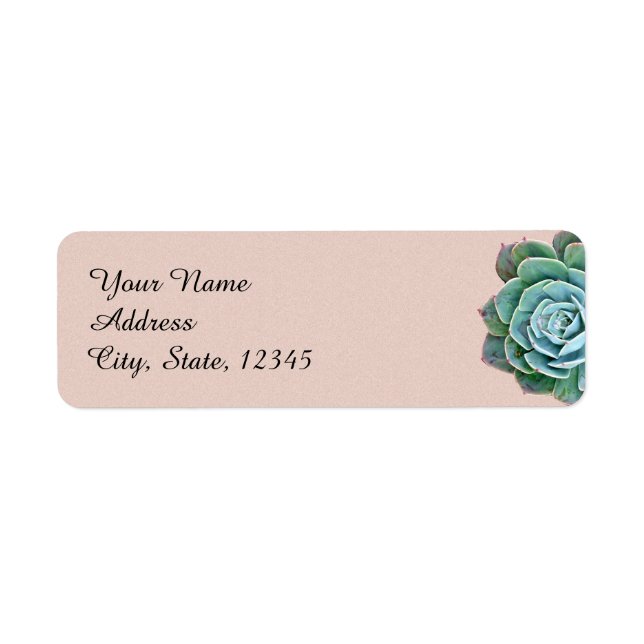 Blush Succulent Wedding Label (Front)