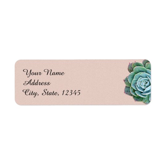 Blush Succulent Wedding Label Return Address Label
