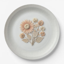 "Blush Sunflower & Clover Grid" Neutral