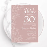 Blush Surprise 30th Birthday Invitation<br><div class="desc">Blush pink and white surprise 30th birthday invitation. Modern feminine design features botanical accents and typography script font. Elegant floral invite card perfect for a stylish female surprise bday celebration. Printed Zazzle invitations or instant download digital printable template.</div>