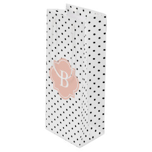 Blush Swiss Dots   Wine Gift Bag