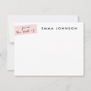 Blush Tab Flat Note Card - dot backer