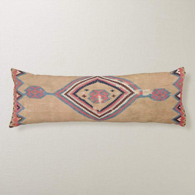 Blush Tan Pink Medallion Baby Blue Cowboy  Body Cushion (Front)