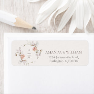 Blush Taupe Floral Monogram