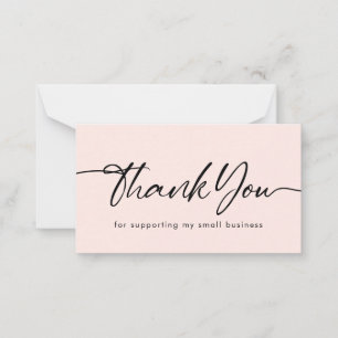 Blush Thank You For Supporting My Small Business Card