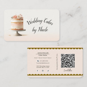 Blush Tier Cake Bakery Social Media Connection QR Business Card