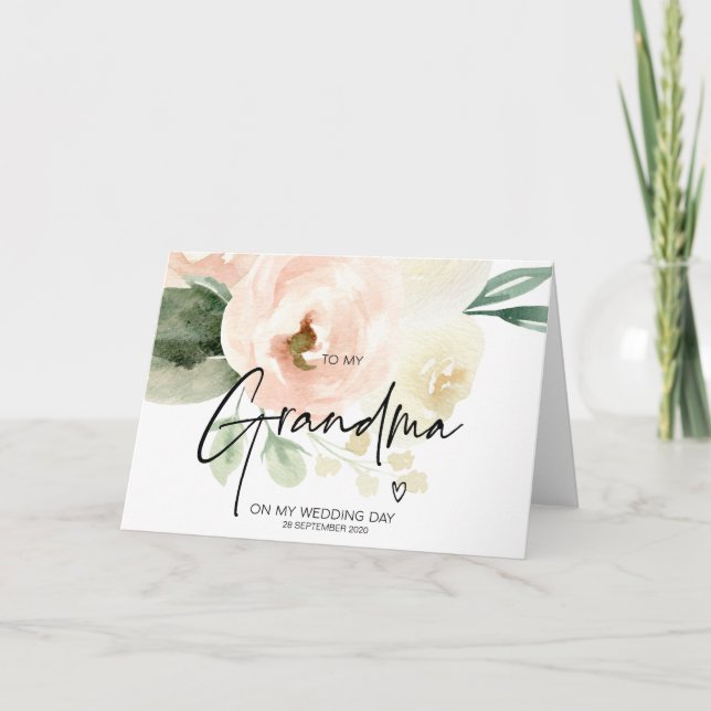 Blush To My Grandma My Wedding Day Grandmother Card (Front)