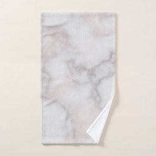 Blush tones pink rose gold white marble pattern hand towel