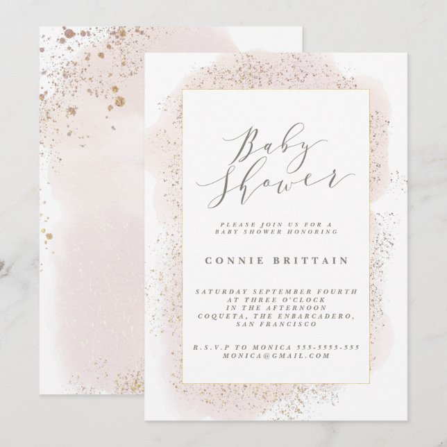 BLUSH TOUCH BABY SHOWER INVITATION (Front/Back)