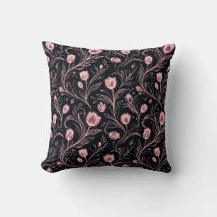 Blush Tulip Cyberpunk Neon Pillow