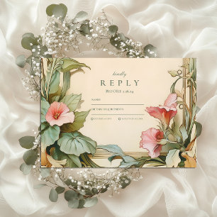 Blush Vine Frame wedding RSVP Card