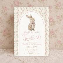 Blush Vintage Bunny Rabbit 2nd Birthday Girl
