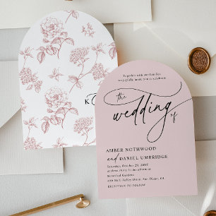 Blush Vintage Floral Arch Wedding Invitation
