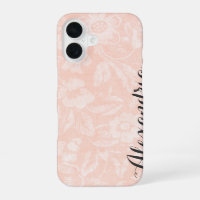 Blush Vintage Floral Print Monogram