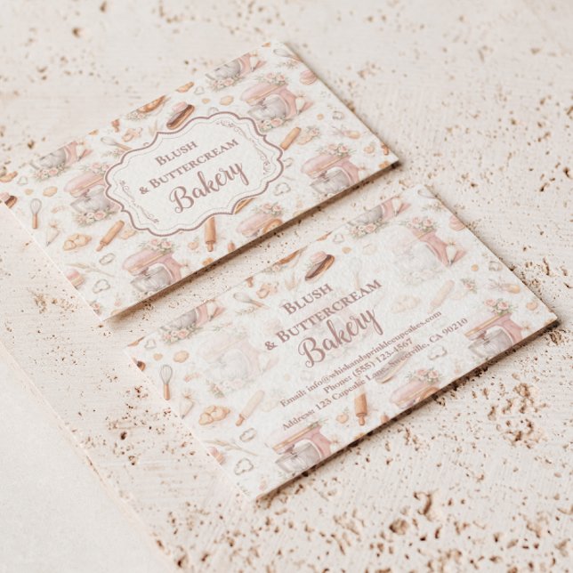 Blush Vintage Patisserie Bakery Business Card (Creator Uploaded)
