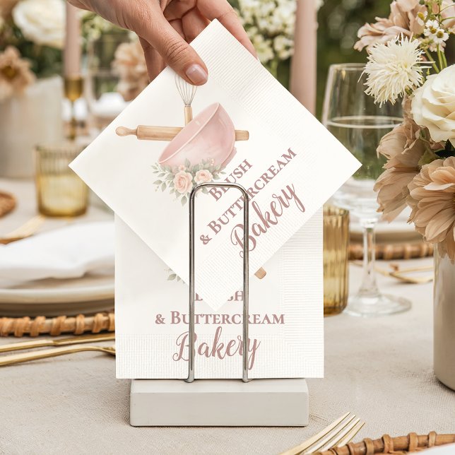 Blush Vintage Patisserie Bakery Business Napkin (Creator Uploaded)