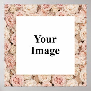 Blush Vintage Rose Frame Photo Poster