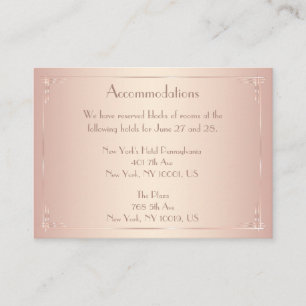 Blush Vintage Wedding Accommodation Cards