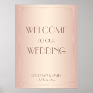 Blush Vintage Wedding Reception Sign Print