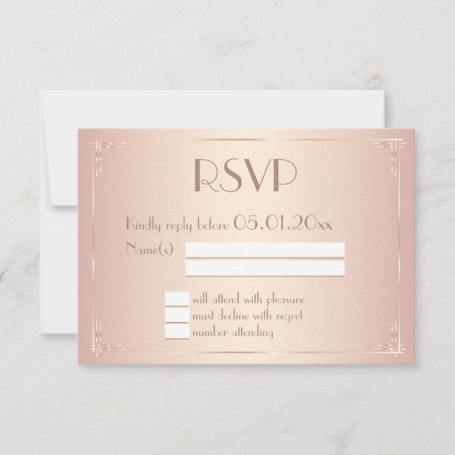 Blush Vintage Wedding RSVP Cards (Front)
