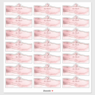 Blush Watercolor Agate Transparent Guest Address