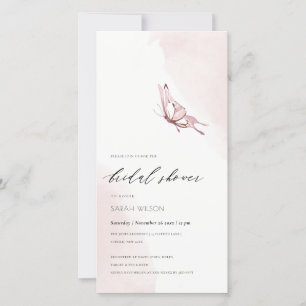 BLUSH WATERCOLOR BUTTERFLY BRIDAL SHOWER INVITE