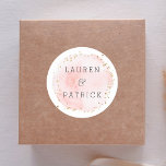 Blush Watercolor Circle Gold Dots Wedding Classic Round Sticker<br><div class="desc">This wedding sticker features a painted watercolor circle in blush pink with faux gold dots accents.  For more advanced customisation of this design,  please click the "Customise" button to change fonts,  sizes and colours. Matching items are also available.</div>