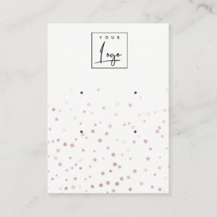 Blush Watercolor Confetti 2 Stud Earring Display Business Card
