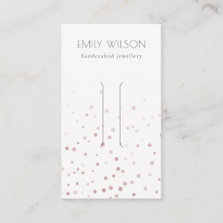 Blush Watercolor Confetti Bow Hair Clip Display Business Card