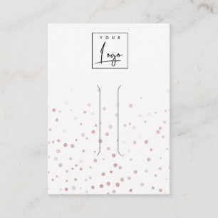 Blush Watercolor Confetti Bow Hair Clip Display Business Card