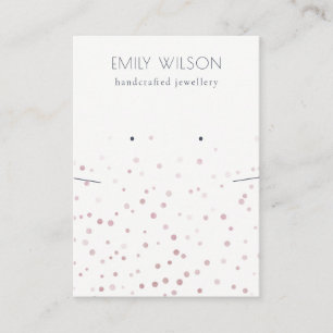 Blush Watercolor Confetti Earring Necklace Business Card
