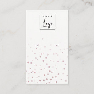 Blush Watercolor Confetti Logo Earring Display Business Card
