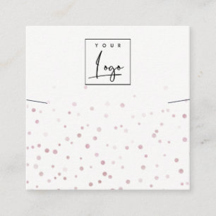 Blush Watercolor Confetti Logo Necklace Display Square Business Card