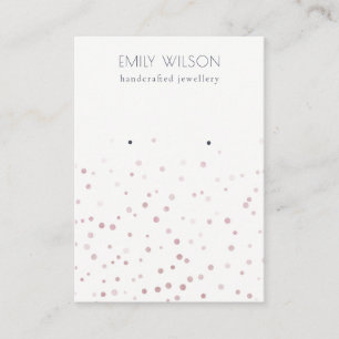 Blush Watercolor Confetti Stud Earring Display Business Card