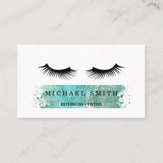 Blush Watercolor Eye Lash Services Business Card (Front)