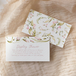 Blush Watercolor Floral Bridal Display Shower Enclosure Card