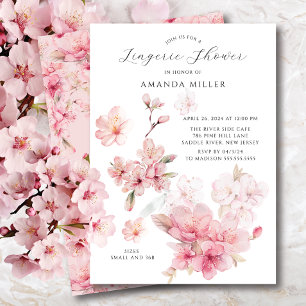Blush Watercolor Floral Bridal Lingerie Shower Invitation