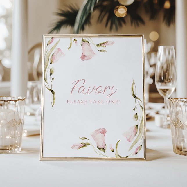 Blush Watercolor Floral Bridal Shower Favour Poster (Creator Uploaded)