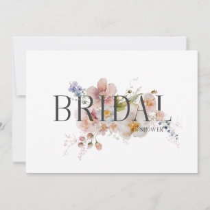 Blush Watercolor Floral Bridal Shower Invitation