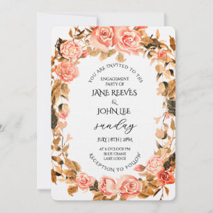 Blush Watercolor Floral Engagement Party Invitation