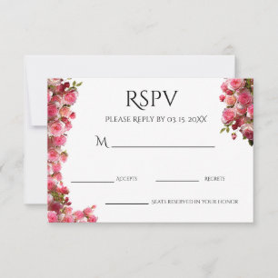 Blush Watercolor Floral Engagement Party RSVP Card