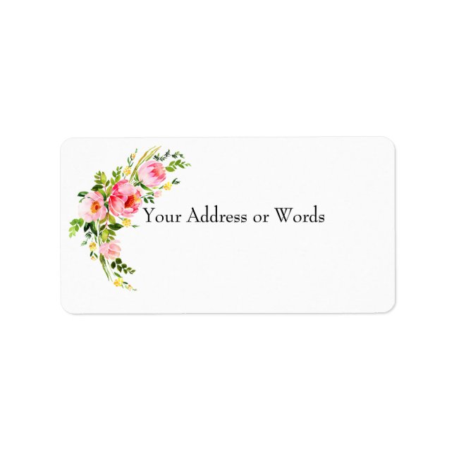 Blush Watercolor Floral Label (Front)