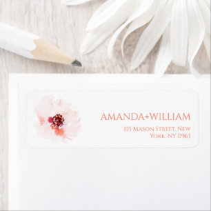 Blush Watercolor Floral Return Address Labels