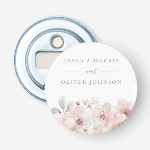 Blush Watercolor Flowers Beautiful Wedding Bottle Opener