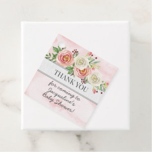 Blush Watercolor Girl Floral Baby Shower Favour Ta Tags