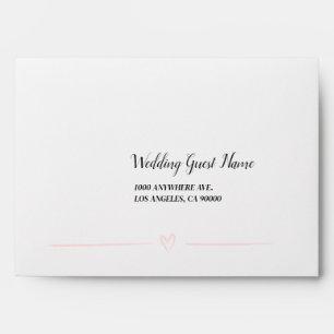 Blush Watercolor Heart Watercolor Envelope
