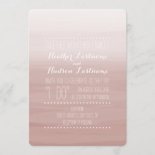 Blush Watercolor Inspired Ombre Wedding Invitation