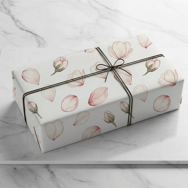 Blush Watercolor Petals Wrapping Paper (Creator Uploaded)