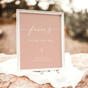 Blush Wedding Favors Sign, Boho Pink Favor Sign