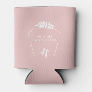 Blush Wedding Mr. & Mrs. Can Cooler